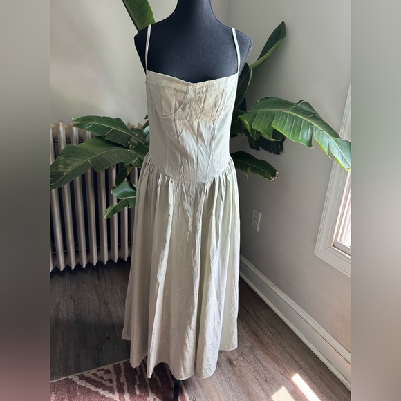 Sage Green Spaghetti Strap Dress - Picture 1 of 3